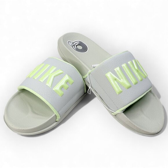 New Nike Offcourt Slide Womens Sandals Light Silver Barely Volt BQ4632-013 - Picture 9 of 11